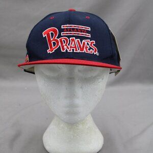 Atlanta Braves Hat (VTG) - Block Script by Annco - Adult Snapback (NWT)